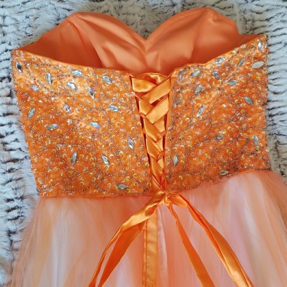 Strapless Beaded Corset Princess Gown - Picture 3 of 8